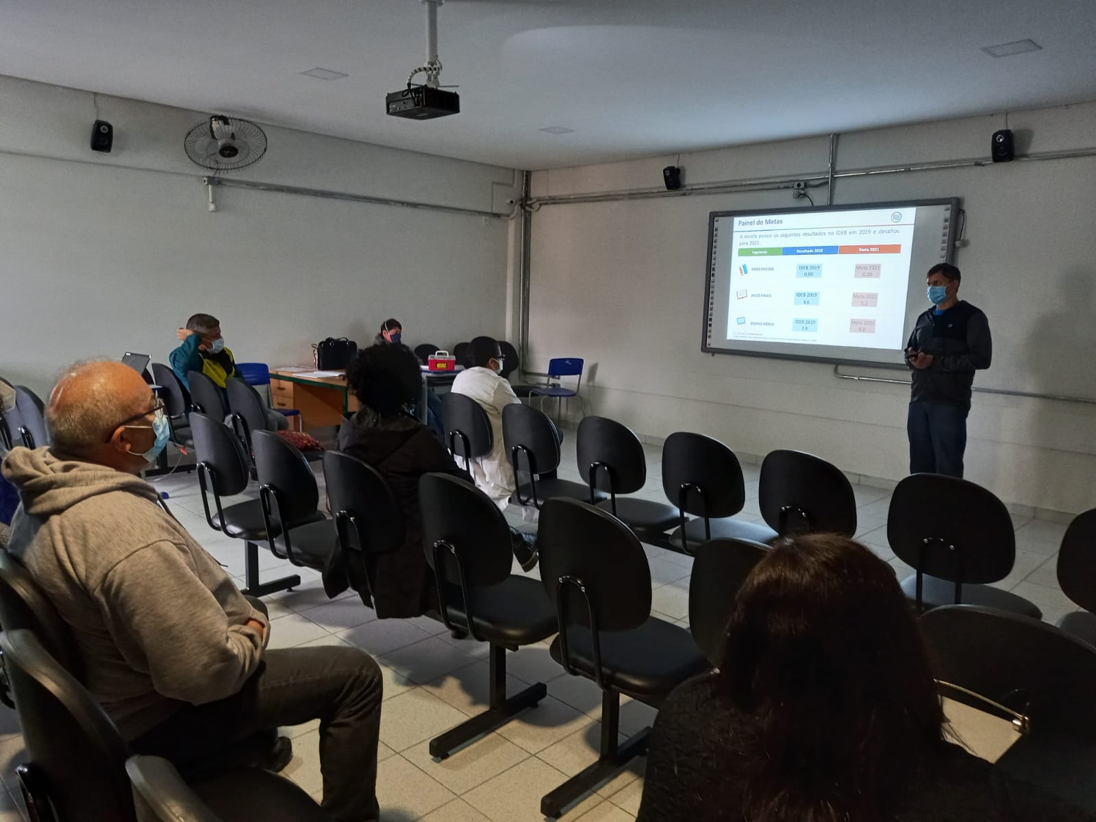 Diretor Roberto dos Santos em formação sobre os Itinerários Formativos